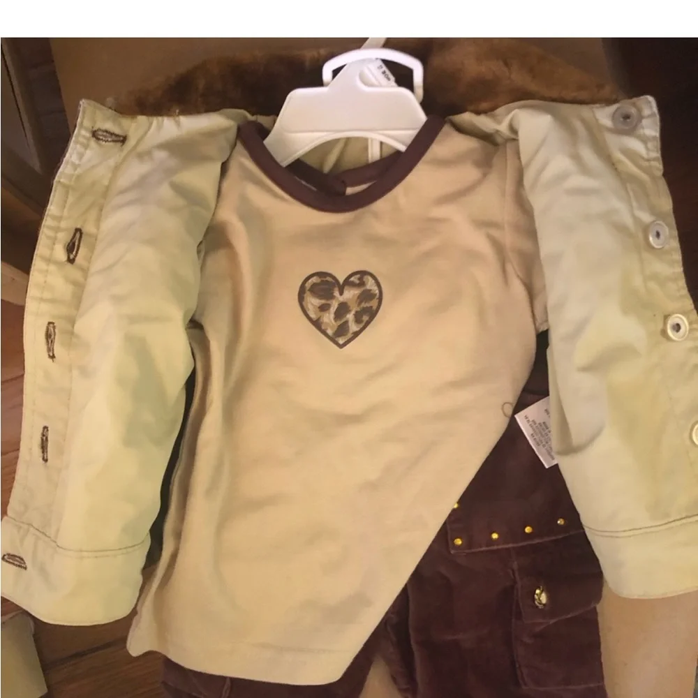Leopard print baby 3 piece outfit vintage NWT 12 M  Cutest baby outfit ever seen